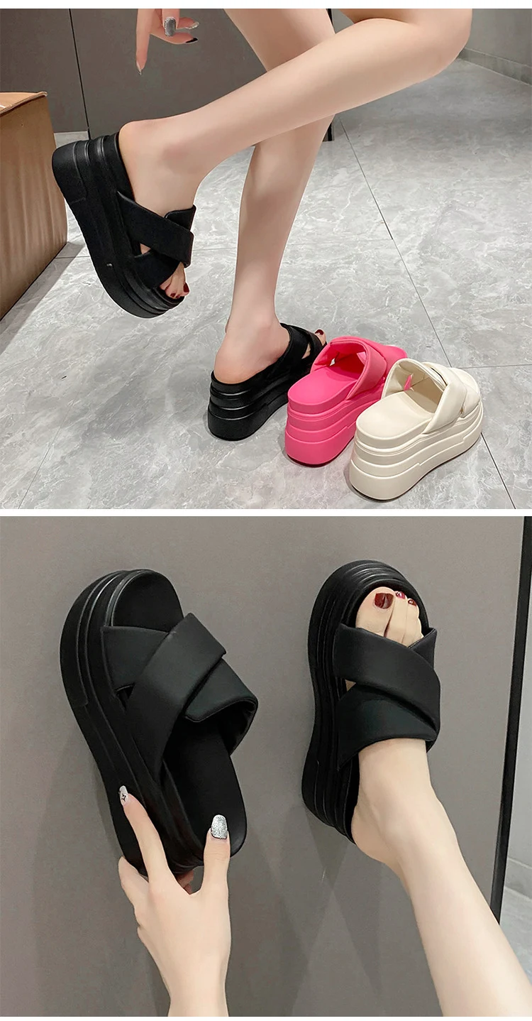 Title 6, Dameszomer sandalen met dikke zool en ronde neu...