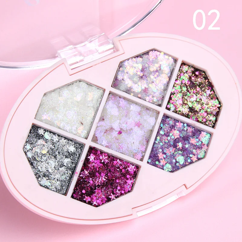 Creative Seven Color Glitter Powder Eyeshadow Palette for stunning eye looks. Create vibrant, expressive makeup with shi — photo 8