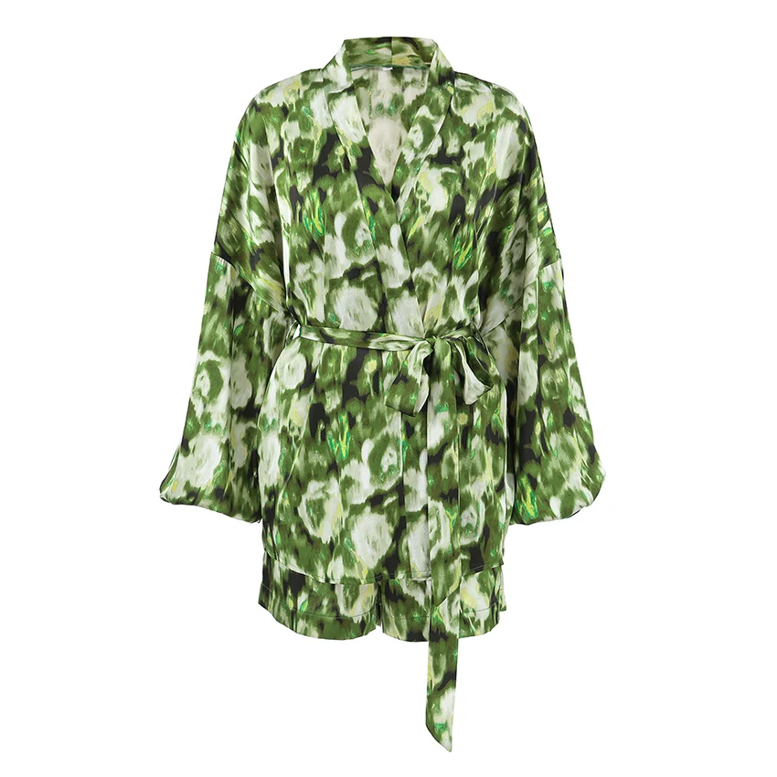 Title 6, Moda solta impressa Homewear Cardigan