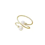 Anel Little Fairy de ouro 14K com pérola de água doce, um presente elegante e atemporal para ela, perfeito para uso diário ou ocasiões especiais, um toque de sofisticação. — foto 3