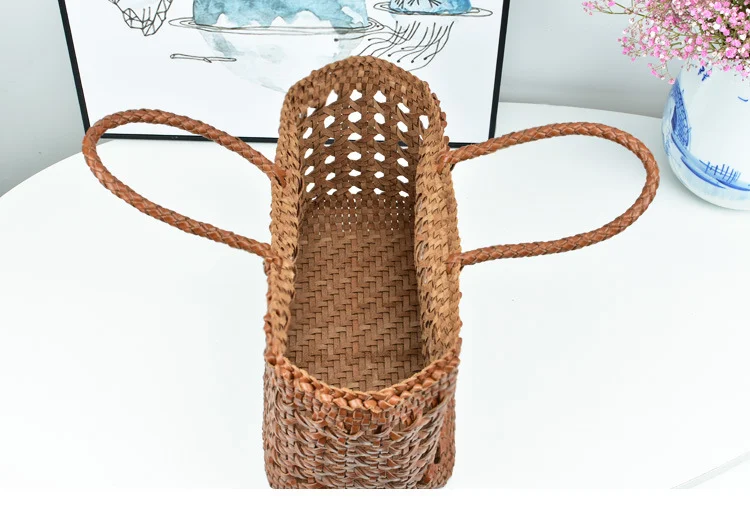 Title 5, Bolsa Cesta de Comida Couro Bovino Camada Super...