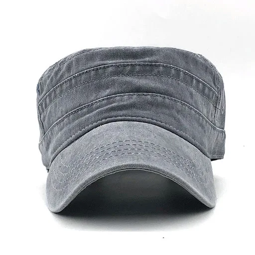 Title 2, Gorro Militar Plano Monocromático de Algodón La...