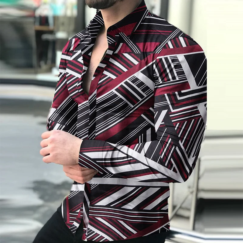 Camisa Masculina Casual Manga Longa Estampada Conforto e Estilo para o Dia a Dia Perfeita para um Visual Moderno e Despojado Ideal para Diversas Ocasiões — foto 10