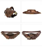 Heren borsttas casual fashion lederen heren tas Crazy Cow leer retro crossbody mobiele telefoon taille tas Ideaal voor dagelijks gebruik en stijlvol — foto 2