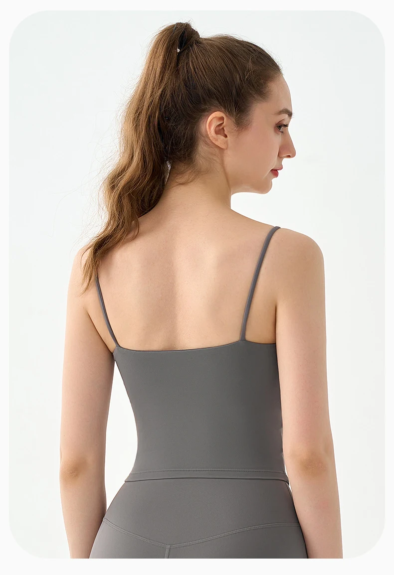 Title 8, Fake Two-piece Yoga Vest Female Semi-fixed Fish...