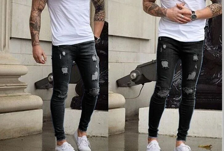 Title 3, Frayed Slim-Fit Jeans offer a modern, stylish l...