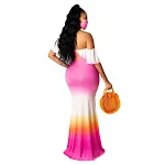 Fashion Digital Printing Off-neck Tube Top Dress — photo 36