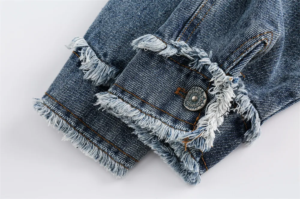 National Style Burrs Washed Denim Jacket with Stitching. Get a classic and comfortable denim look with this durable and — photo 15