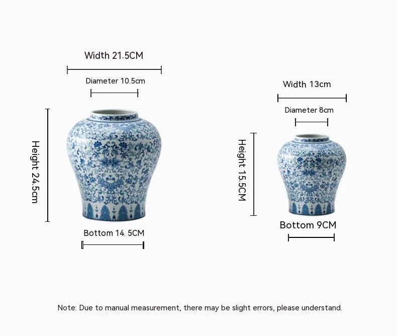 Blue and White Porcelain Vase Vintage Ornament for Home Living Room Decorations. Enhance your space with this beautiful — photo 1