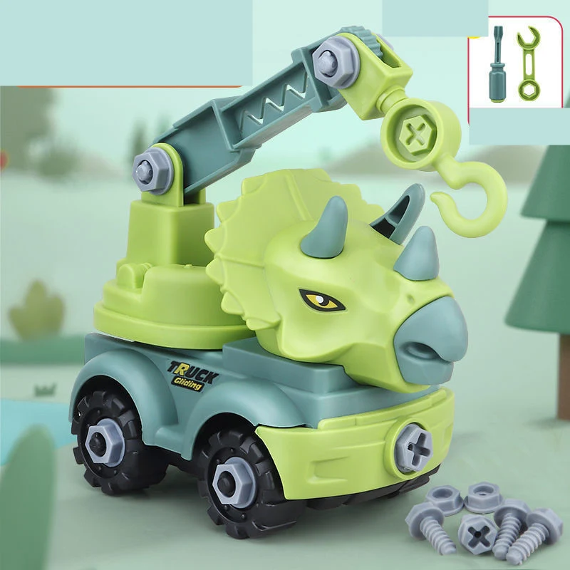 Brinquedo de Carro Dinossauro Desmontável Infantil Tiranossauro Rex Escavadeira Estimula a Criatividade e Habilidades Motoras — foto 4