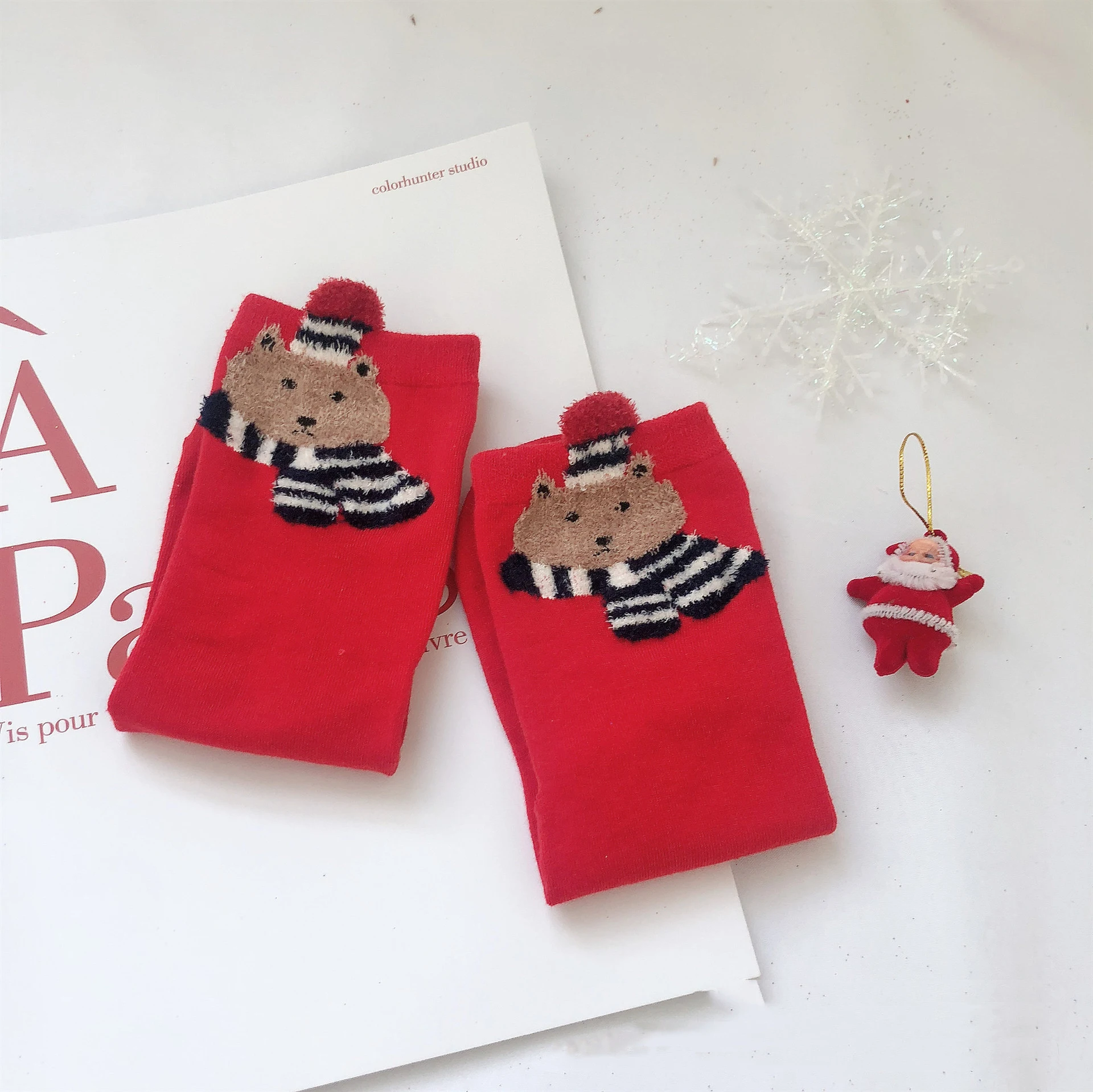 Creative Christmas Print Women's Cartoon Straight Socks — photo 3