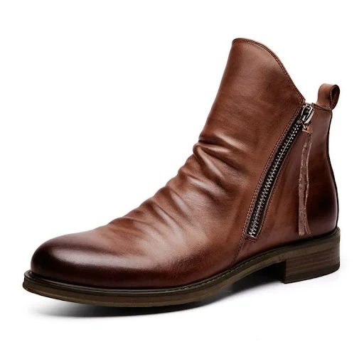 Title 7, Herren Leder Boots High-Top für alle Jahreszeit...