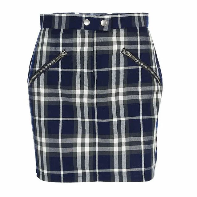 HILLARY Plaid Zipper Skirt – a versatile skirt perfect for effortless style. Comfortable and fashionable, great for crea — photo 1