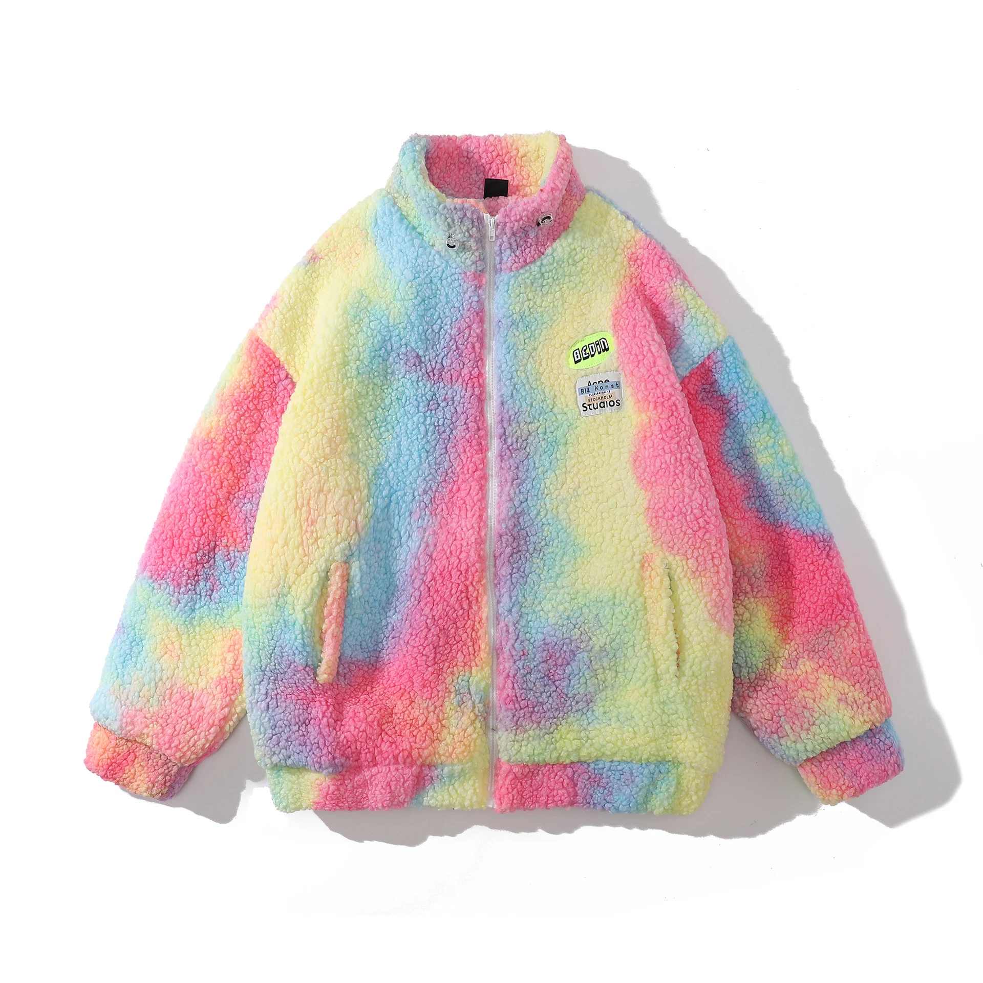 Title 10, Gradient Tie-dye Lamb Wool Cotton Coat For Men ...