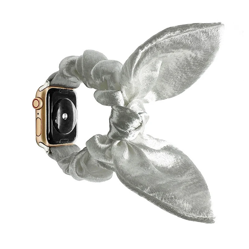 Compatível com maçã, cetim bowknot ouvido tira de cabelo elástico maçã iwatch watch band — foto 4
