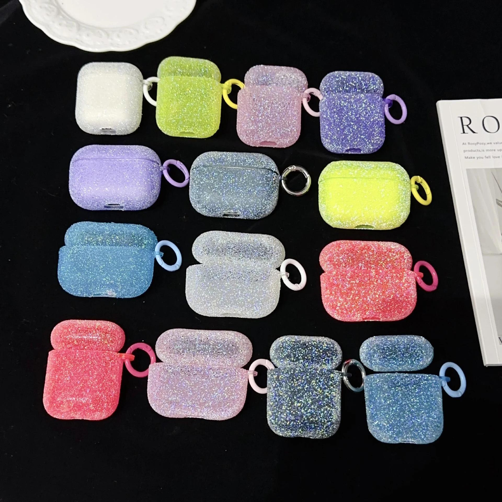 Capa protetora para fone de ouvido Bluetooth com partículas finas de cristal e strass, estilo e proteção para seus fones. — foto 19