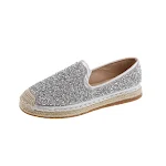 Women's One-Pedal Rhinestone Woven Fisherman Shoes. Comfortable, stylish design for easy walking, these shoes offer effo — photo 2