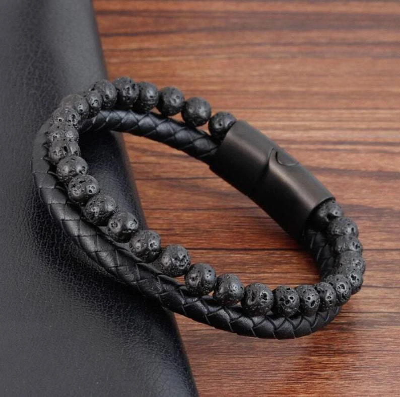 Title 7, Pulseira masculina de contas de olho de tigre d...