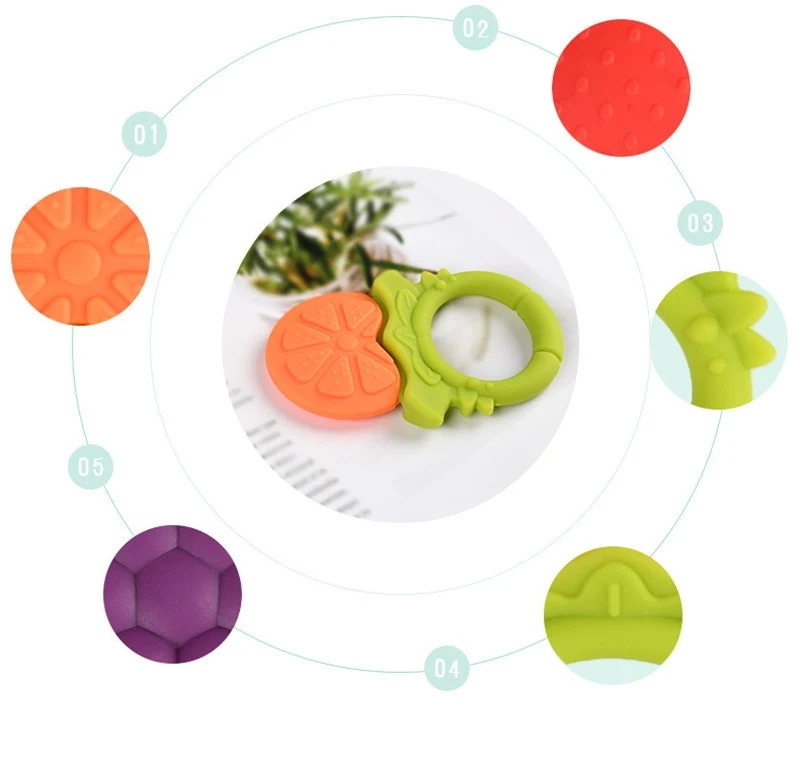 Title 7, Baby Teething Molar Rod Fruit Silicone Relieves...