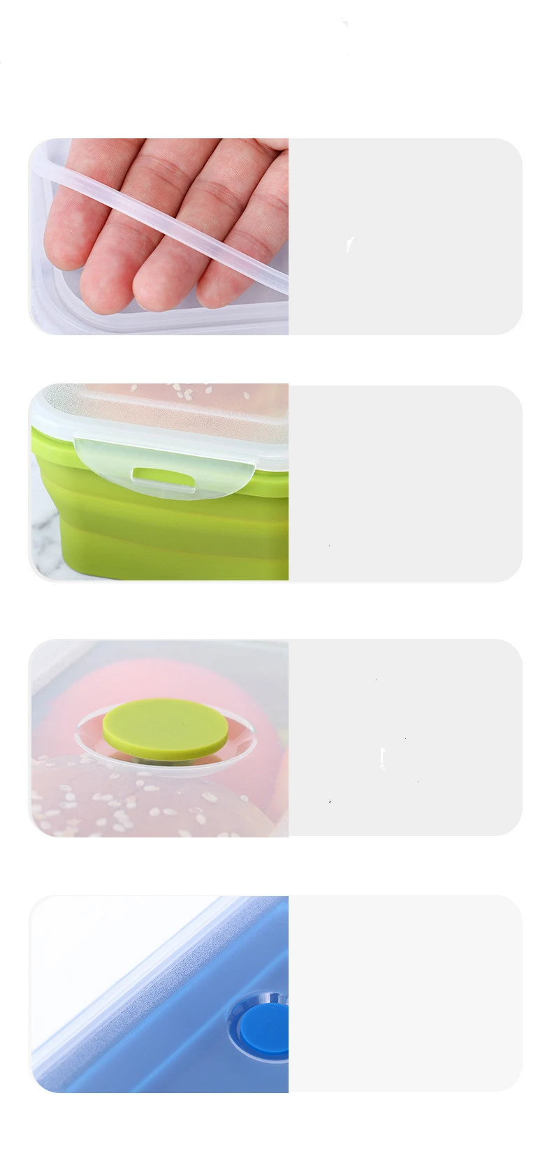 Title 6, Foldable Platinum Silicone Lunch Box, space-sav...