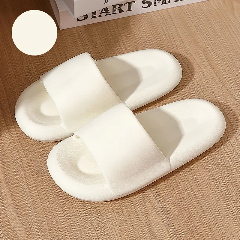 Slip-on zomer EVA slippers dames, antislip voor binnen en badkamer. Comfortabele huisslippers voor koppels, heren en dames. — foto 7