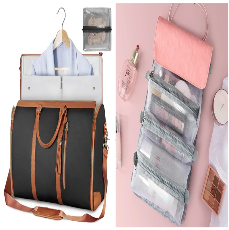 Grote reistas dames handtas opvouwbare koffer waterdichte kleding tassen, perfect voor reizen, veel capaciteit en handig. — foto 6