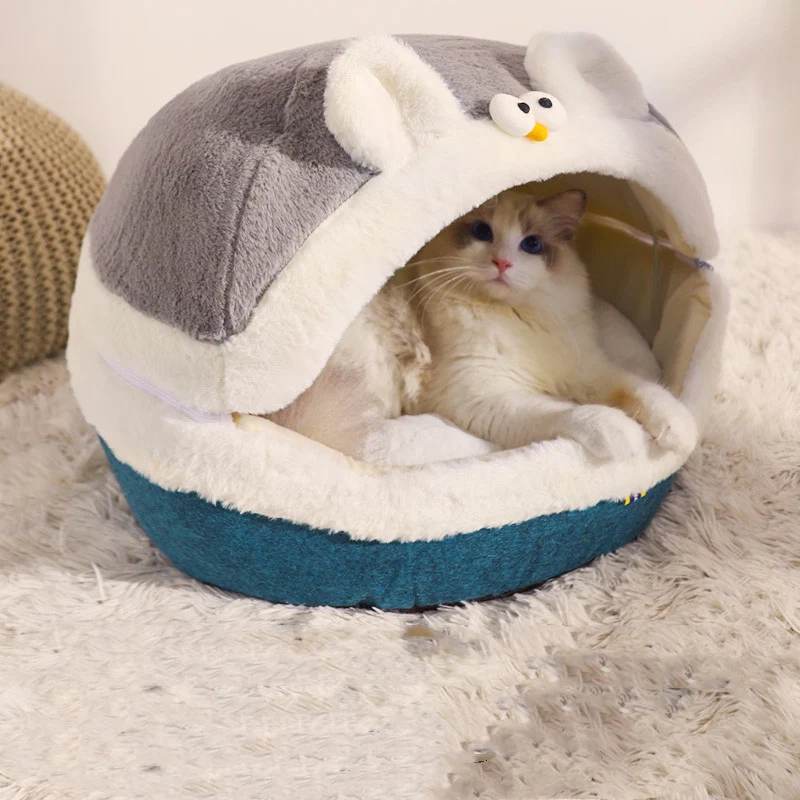 Simple Warm Semi-Enclosed Pet Supplies Mat provides a cozy and secure resting place for dogs and cats, promoting comfort — photo 3
