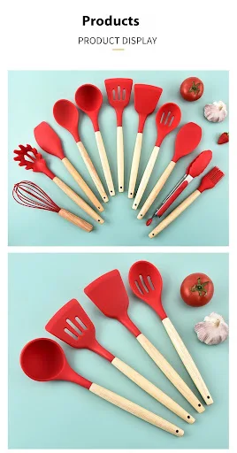 Title 5, 12-Piece Silicone Kitchen Utensil Set with Wood...