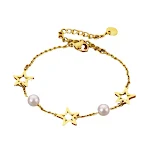 Pulseira feminina Xingyue de aço titânio com pérola de zircônia Design exclusivo Joia para mulher Sofisticação e elegância Acessório charmoso. — foto 1