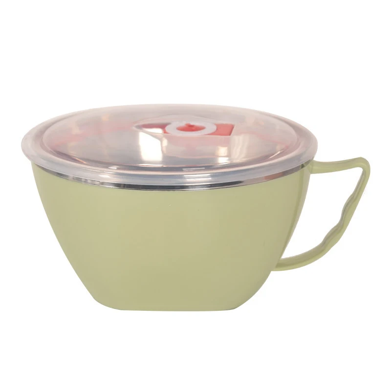 Tigela para macarrão instantâneo adulto com tampa, anti-queimadura e isolamento térmico. Desfrute sua refeição quente em qualquer lugar. — foto 2