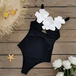 Neuer dreidimensionaler Blumen-Einteiler Badeanzug, stilvolles Strandoutfit für Damen, optimaler Tragekomfort und ein femininer Look. — foto 8