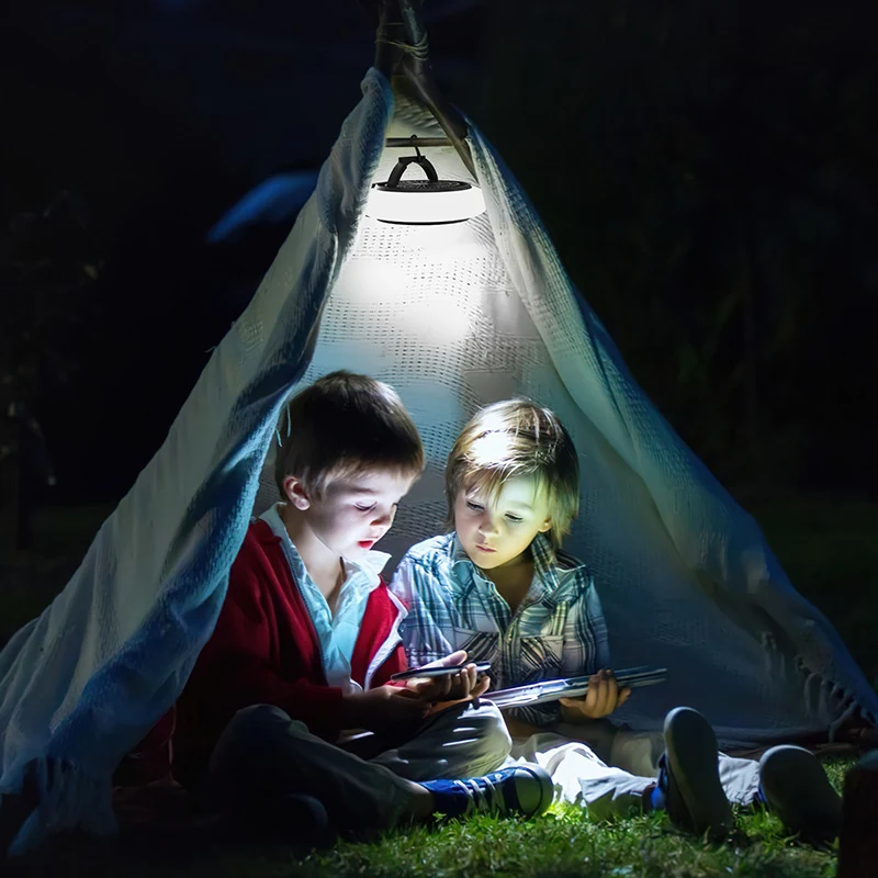 Title 3, Rechargeable Camping Lamp with Portable Tent Fa...