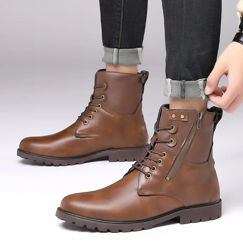Title 4, Mens Fashion Casual Side Zip High Boots. Styli...