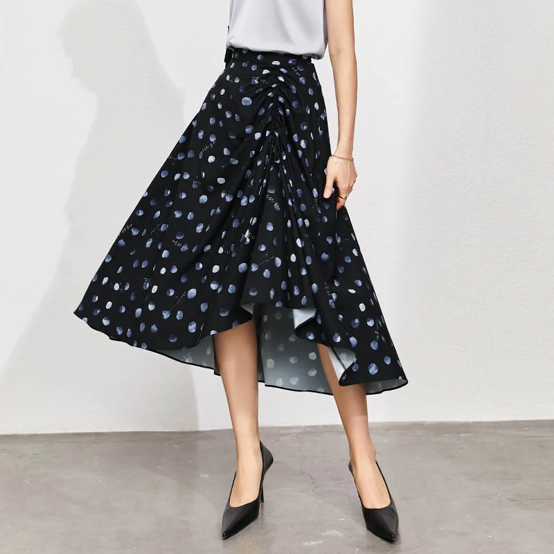 Title 4, French Polka Dot Letter Print Pleated Skirt, a ...