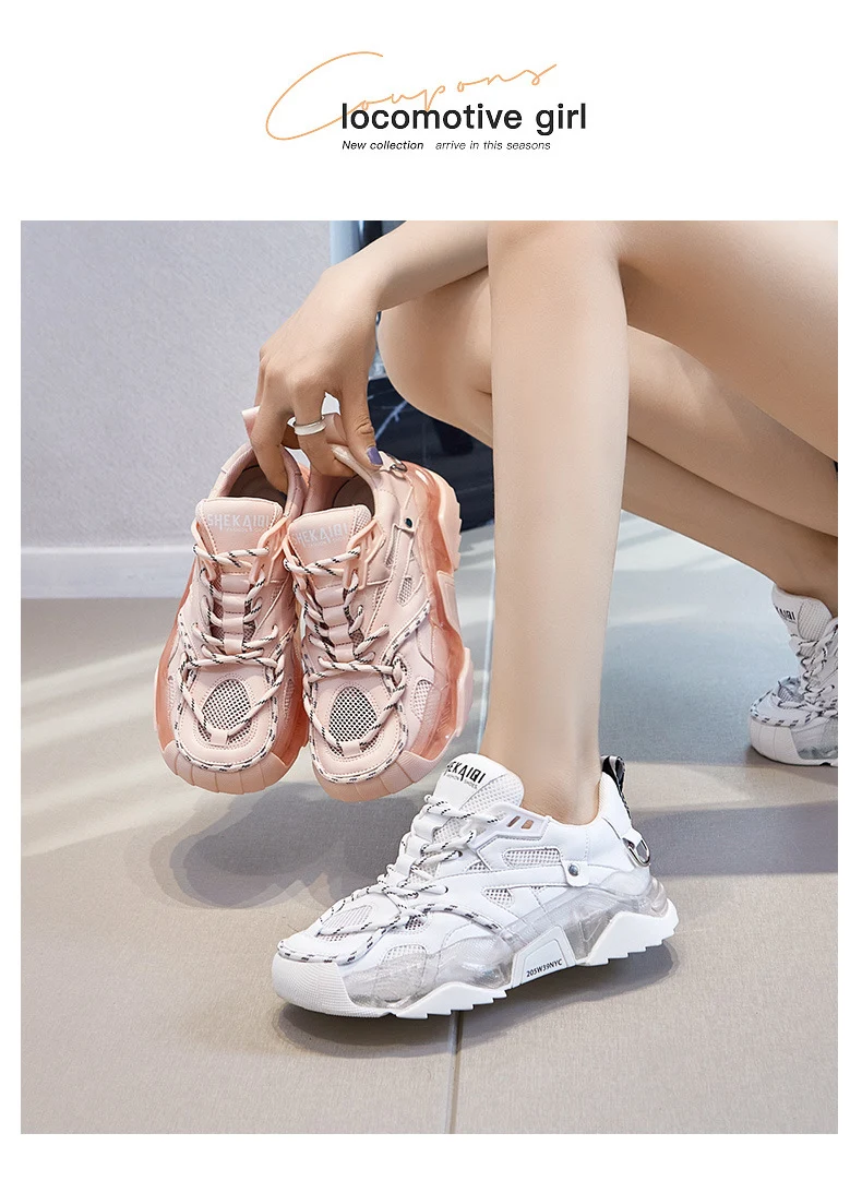 Title 1, Womens Daddy Shoes, New Trend Thick-soled Mesh...