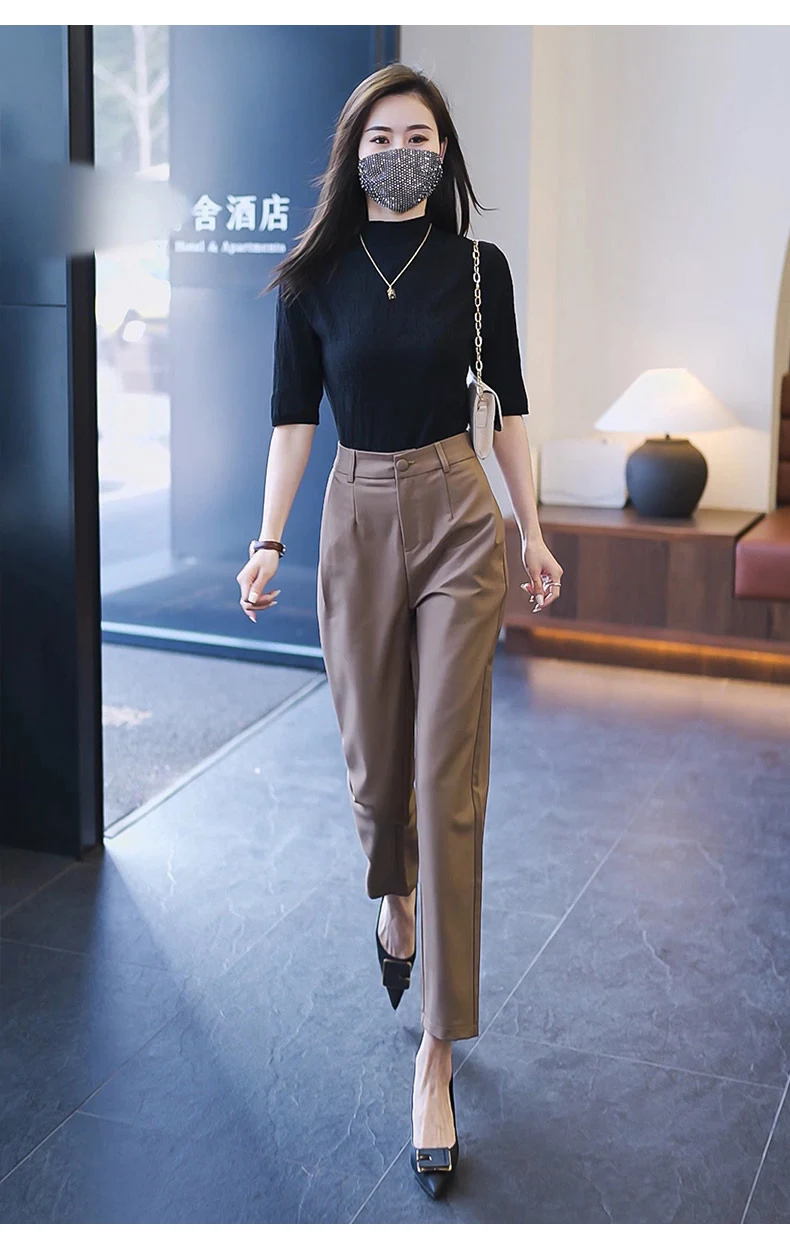 Title 13, Womens Casual High Waist Straight Suit Pants –...
