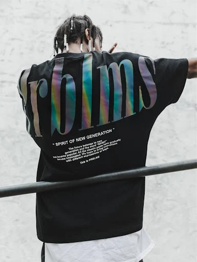 Title 6, Reflective Printed T-shirt Loose Hip Hop Retro ...