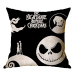 Capa de almofada de linho com estampa de caveira para Halloween, ideal para uma decoração assustadora e elegante em casa. — foto 25