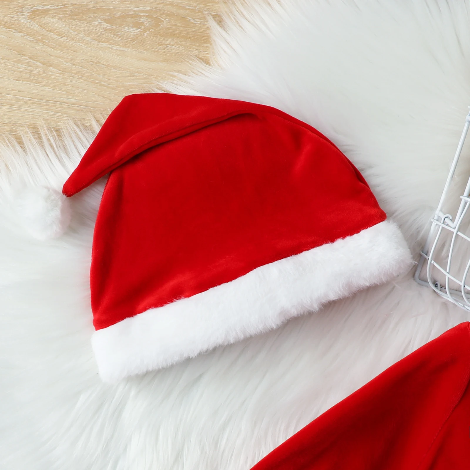 Title 8, Vestido coreano de terciopelo navideño de manga...