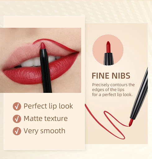 Title 6, Matte Finish Lip Liner 12 Mixed Colors Waterpro...