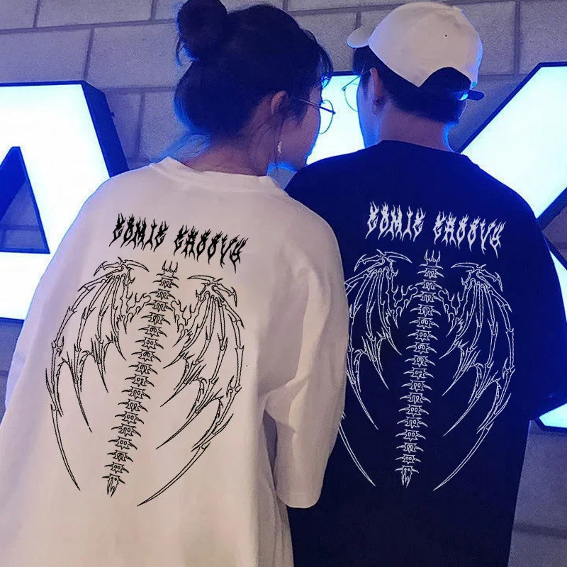 Title 4, Couple T-shirt Pattern Cross-border Round Neck ...