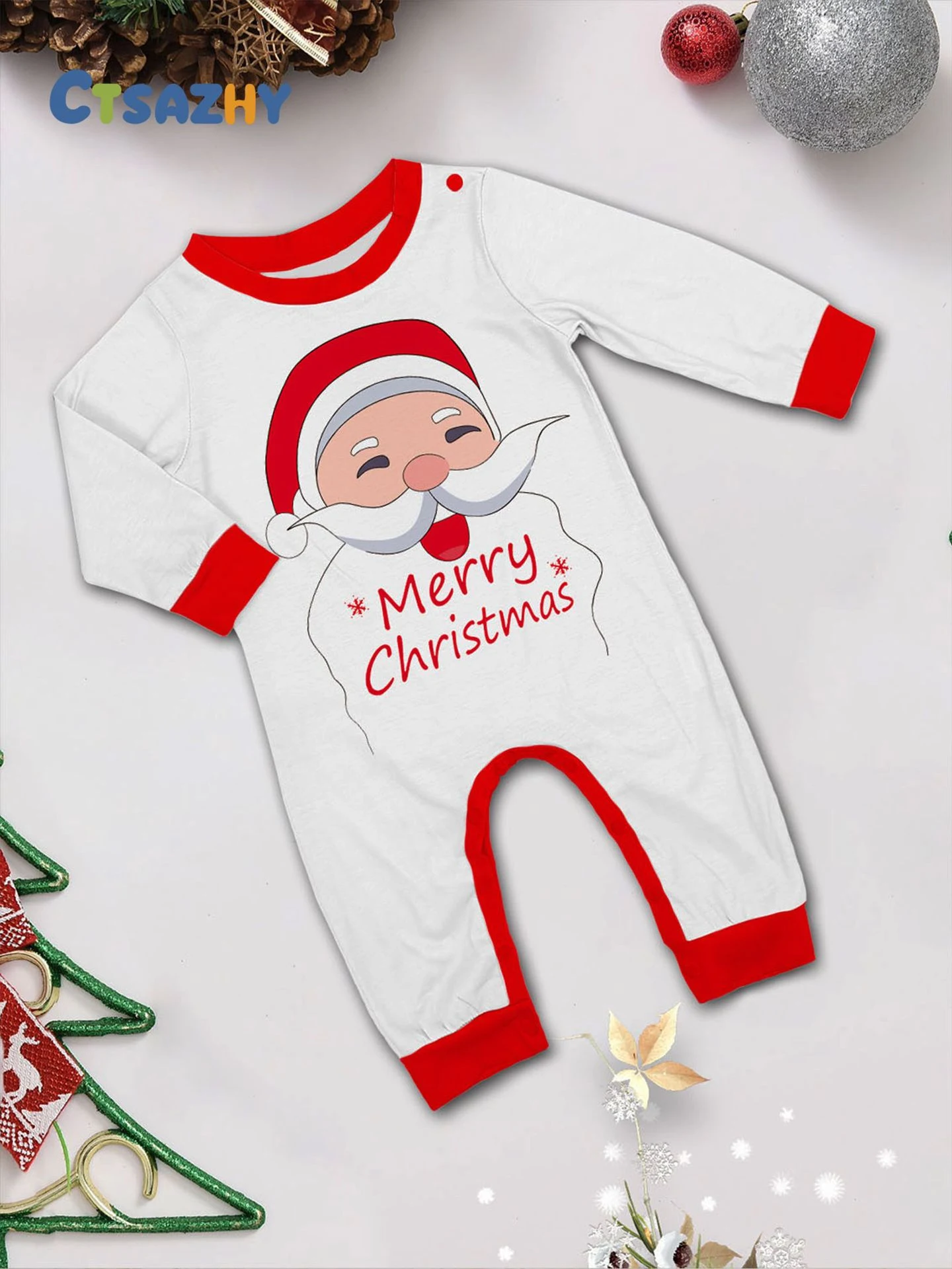 Title 15, Letter Snowman Christmas Parent-child Suit Prin...