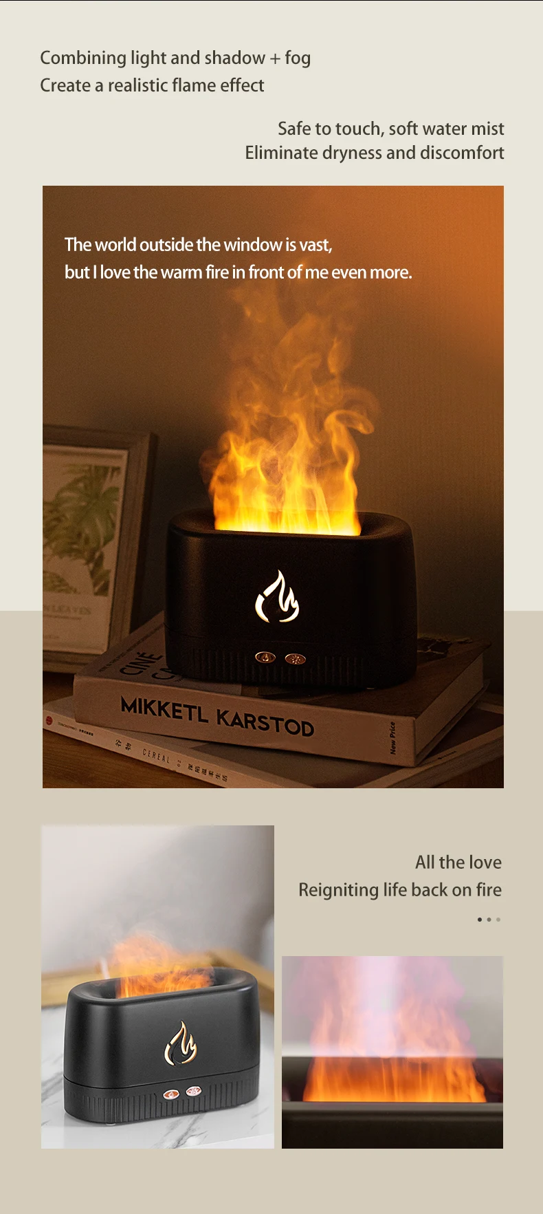 Title 4, Factory Price Flame Humidifier Aroma Diffuser M...