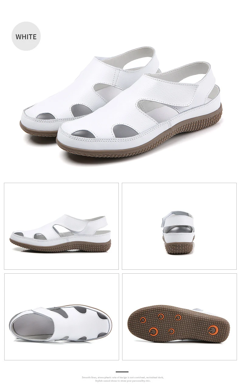 Title 13, Womens Hollow Leather Casual Sandals Comfortab...