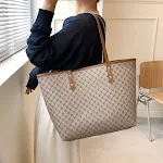 Bolsa Feminina Shopper Listrada de Ombro Design de Marca Tendência Sacola de Compras Espaçosa e Elegante — foto 3