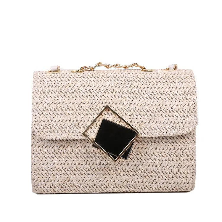 Nieuwe stro geweven handtas voor dames, trendy en modieus. Schoudertas voor dames, perfect voor een stijlvolle look. — foto 7