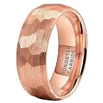 Anel masculino de aço tungstênio com padrão martelado, tamanhos 6 a 13. Resistente, elegante e ideal para uso diário e ocasiões especiais. — foto 3