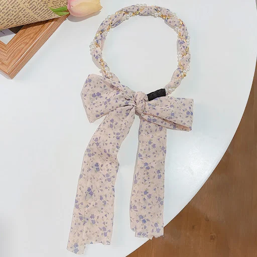 Title 3, Copricapo di streamer floreale di perle creativ...