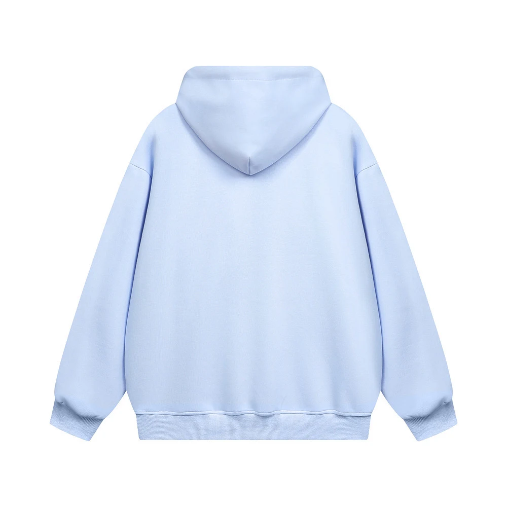 Moletom solto com capuz, bordado de corrente de gatinho e borboleta. Perfeito para um visual casual e confortável, ideal para o dia a dia. — foto 7