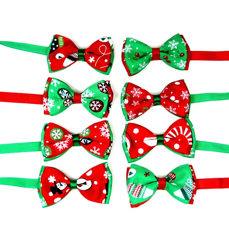 1 Piece Cute Christmas Pet Supplies Handmade Ribbon Dog Bow Ties 8 Colors Cat Neck Tie Dog Accessories for Holiday Fun — photo 11